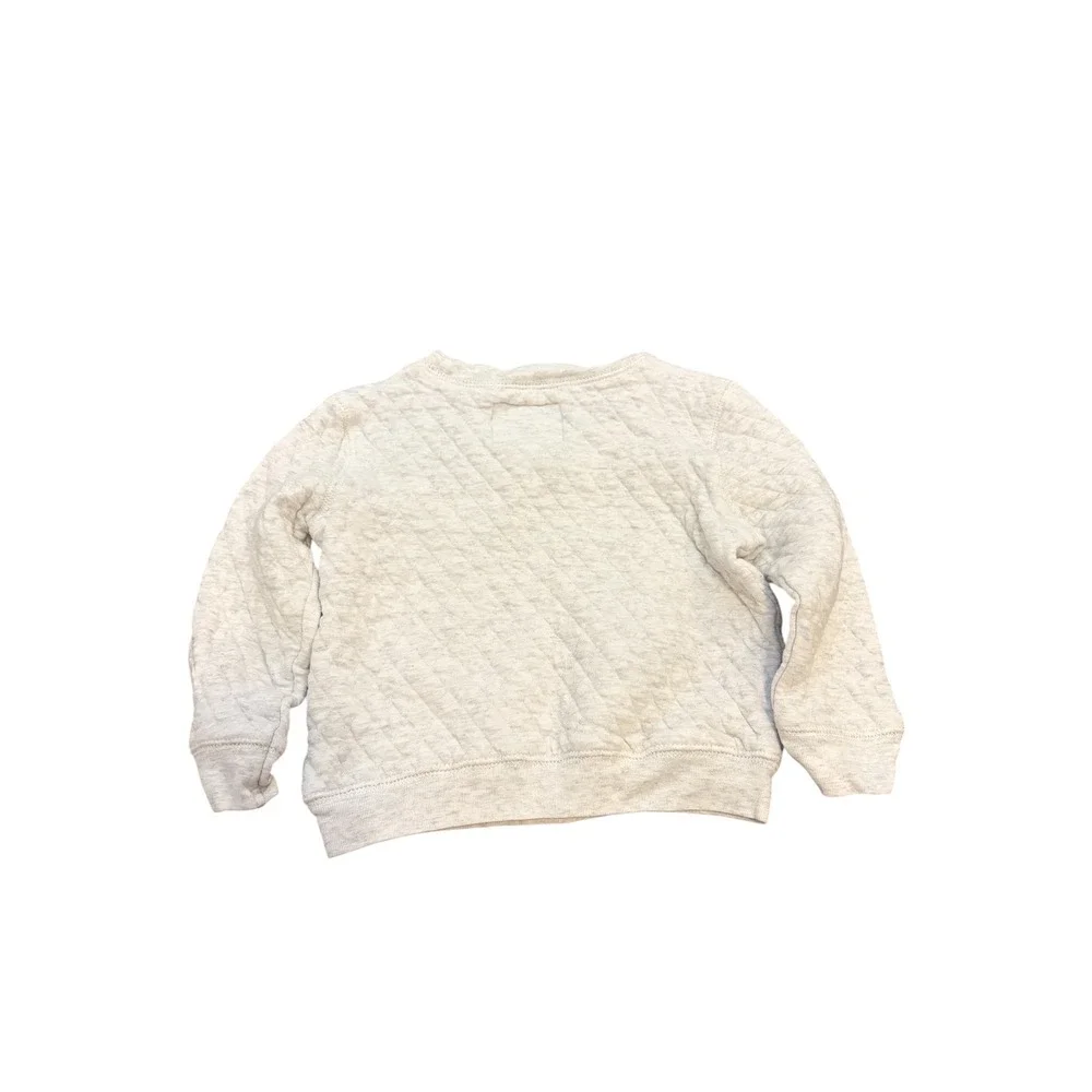 OshKosh Bgosh‎ Toddler Boys Quilted Sweatshirt Heather Gray Navy Blue 2T